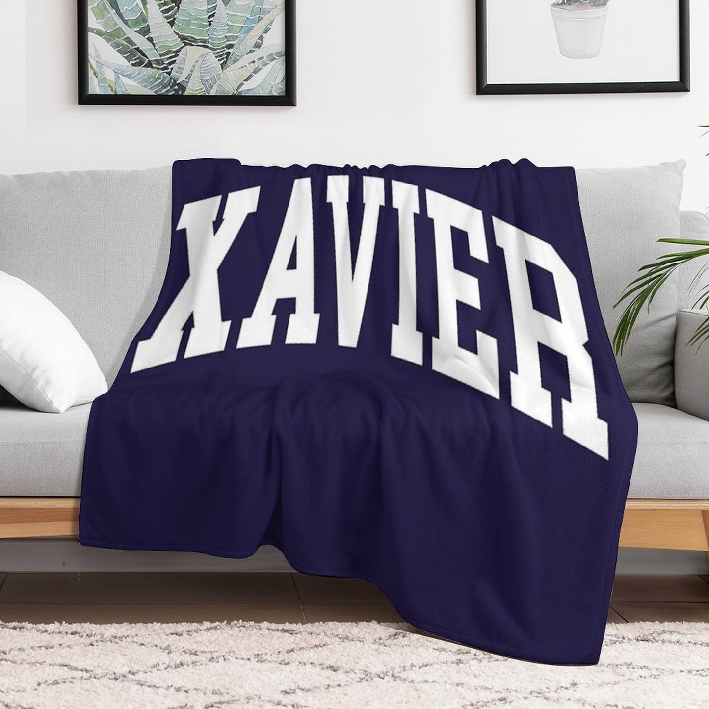 Xavier - College Font Curved Premium Throw Blanket