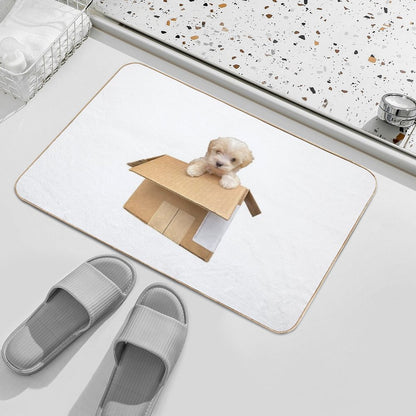 Cute Maltipoo Puppy in A Box  Easy Maintenance Bath Mat