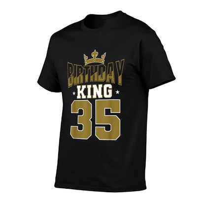 Birthday King 35 Bday Party Celebration 35th Royal Theme  Polyester Blend T-Shirt