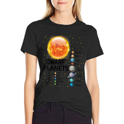 Solar System Planets Outer Space Astronaut Boys Girls Kids  Oversized Silhouette T-Shirt