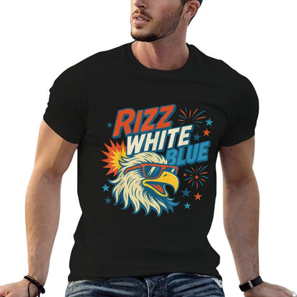 Rizz White Blue Patriotic Eagle 4th Of July  Moisture-wicking T-Shirt