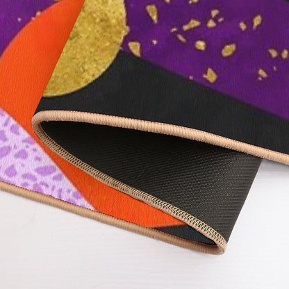 Terrazzo Galaxy Purple Orange Gold  Easy Maintenance Bath Mat