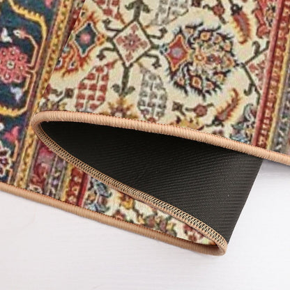 Antique Indian Rug Floral Nature Pattern Print  Pet-Safe Bath Mat