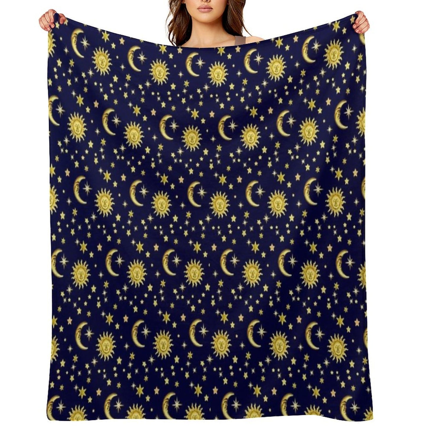 Sun, Moon & Stars Quick-dry Throw Blanket