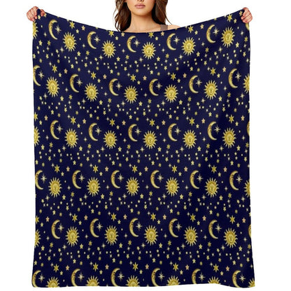 Sun, Moon & Stars Quick-dry Throw Blanket