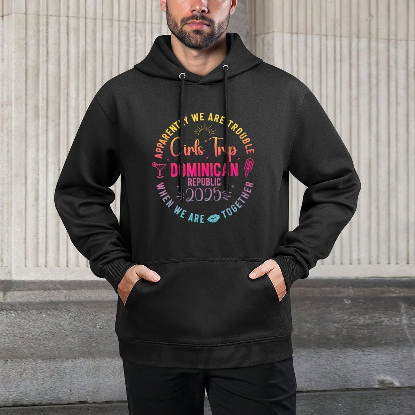 Girls Trip Dominican Republic 2025 Summer Vacation Women Kangaroo Pocket Hoodie