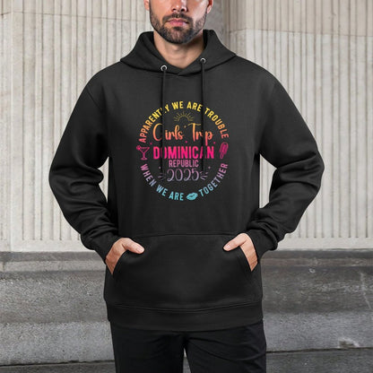 Girls Trip Dominican Republic 2025 Summer Vacation Women Kangaroo Pocket Hoodie