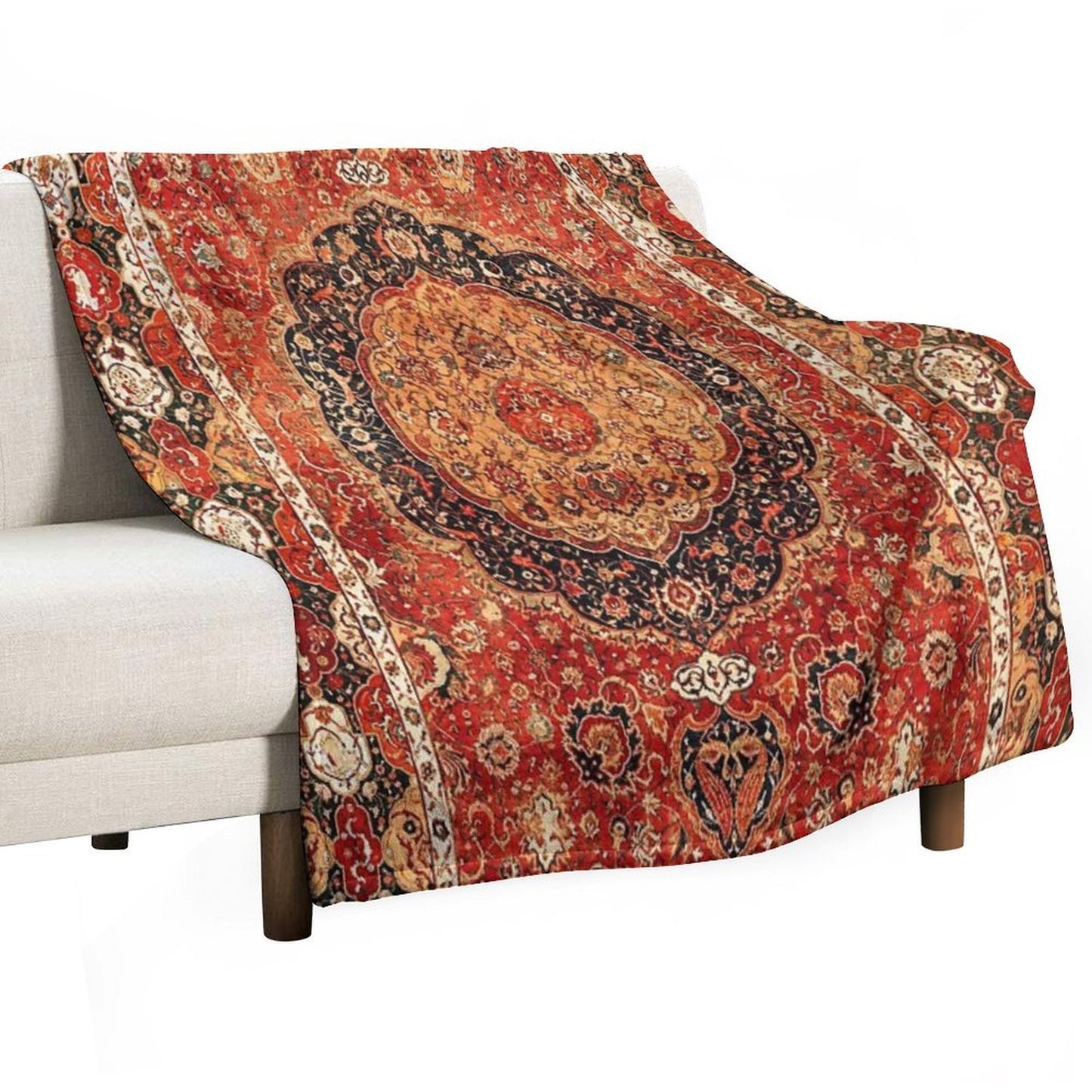 Seley Antique Persian Rug Print Compact Throw Blanket