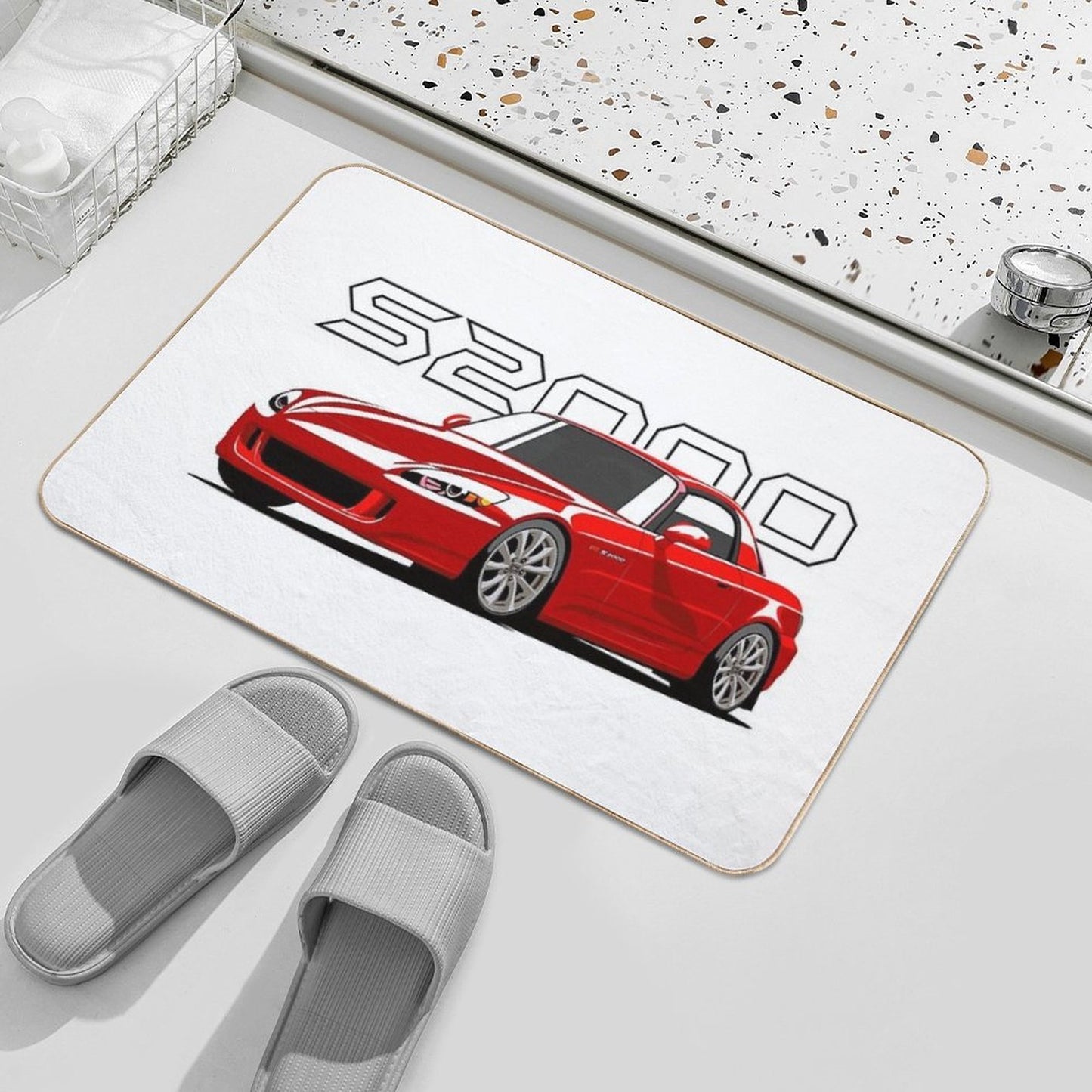 S2000 Vintage JDM Sports Car  Stain-Proof Bath Mat