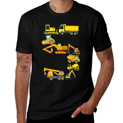 Kids Construction Truck 5th Birthday 5 Years Old Boys  Slim-fit Cut T-Shirt