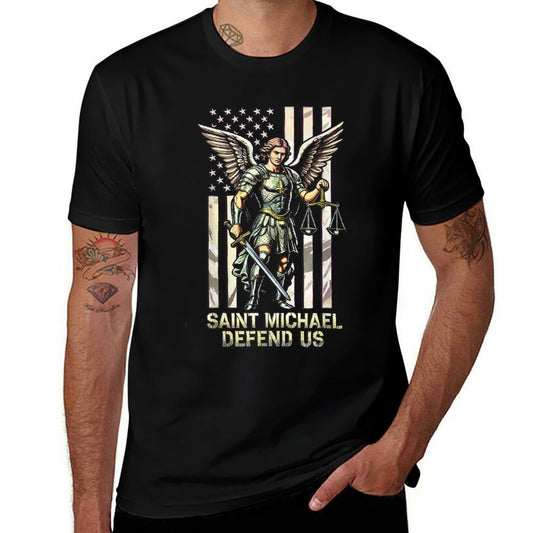 Saint Michael The Archangel Catholic  Trendy Pattern T-Shirt