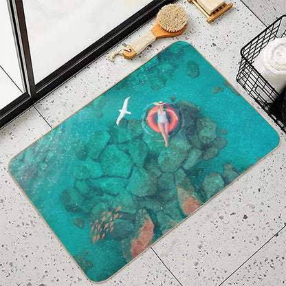 Saltwater Summer  Repositionable Bath Mat