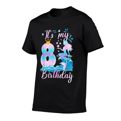 Its My Mermazing 8th Birthday Mermaid Girl Theme 8 Yrs Old  Lightweight T-Shirt