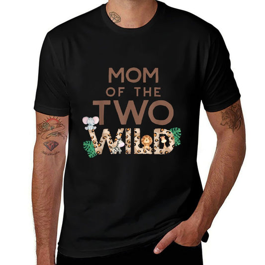 Mom of The Two Wild Animal Safari 2nd Birthday Theme Family  Fade-proof Color T-Shirt