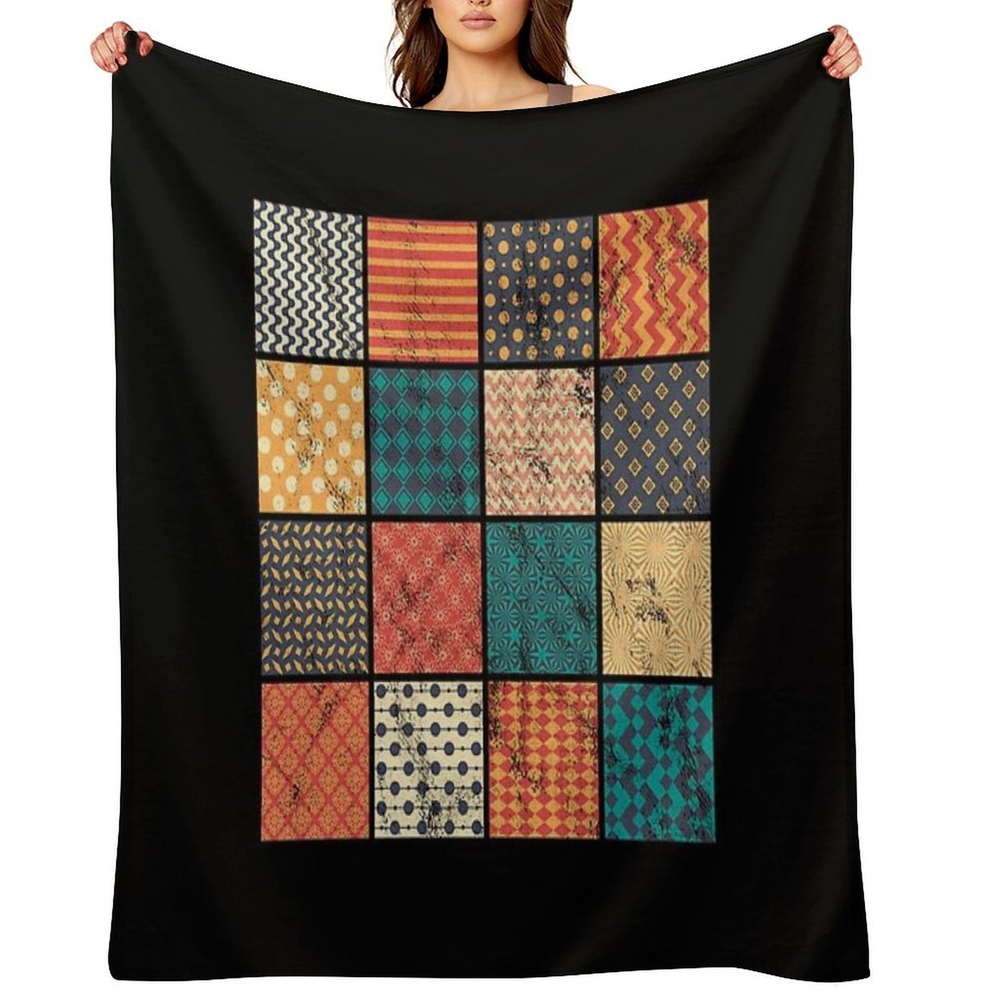 Quilting Quilt Pattern Patchwork Hobby Crafting Gift Thomas Larch Transparent Gift-ready Throw Blanket