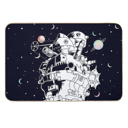 Castle in A Starry Night  Repositionable Bath Mat