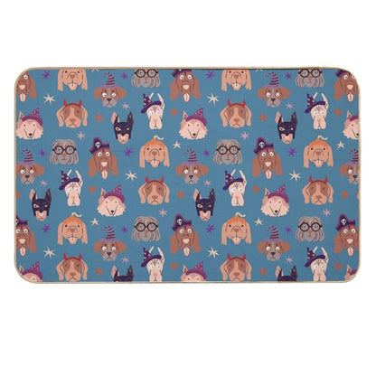 Bark Or Treat Halloween Blue  Slip-Resistant Bath Mat