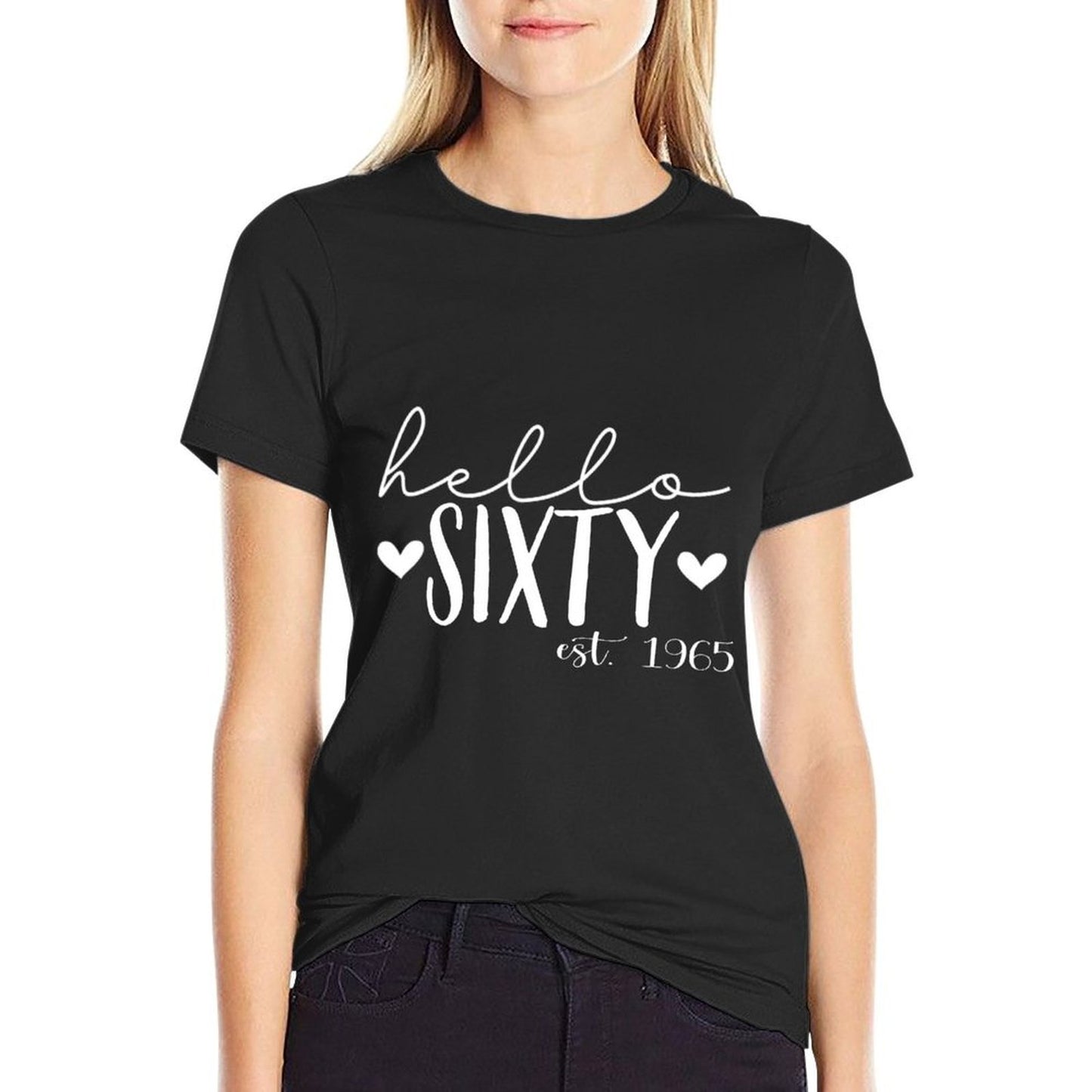 Hello Sixty Est 1965 60 Years Old 60th Birthday for Women  Graphic-printed T-Shirt