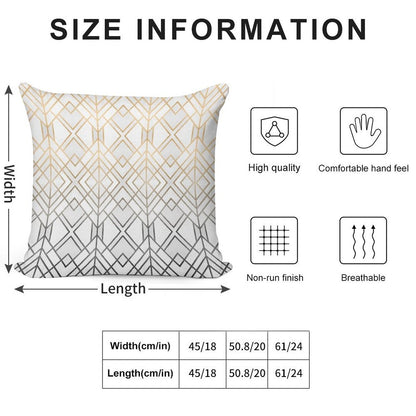 Gold And Grey Geo Soft Fade-Resistant Throw Pillow
