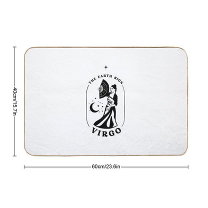 Virgo Simple Black Art  Long-Lasting Bath Mat