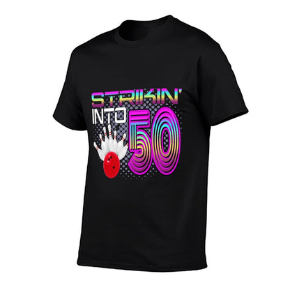 Striking Into 50 Bowling Bowler 50th Birthday Celebration Premium  Wrinkle-resistant T-Shirt