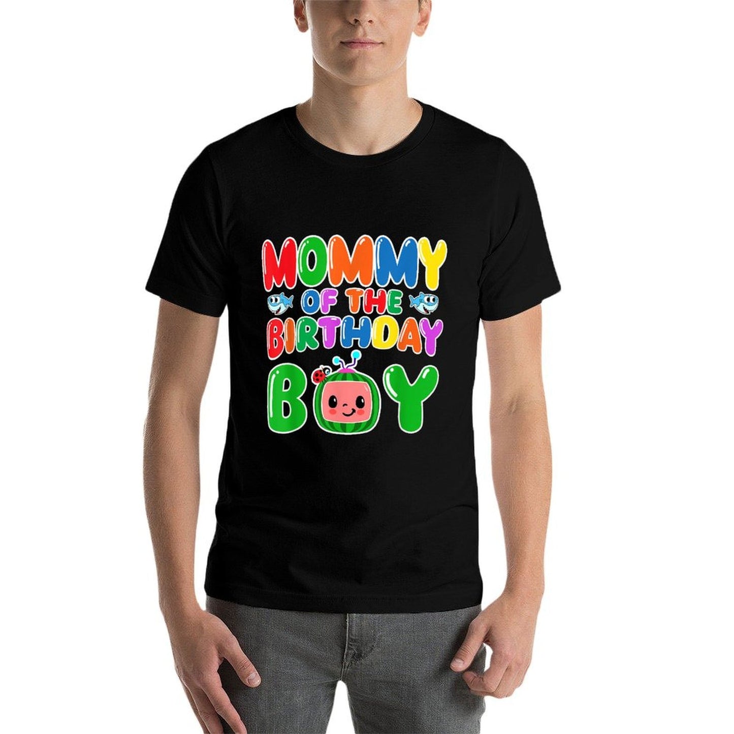 Mommy Of The Birthday Boy Funny Melon Family Party Matching  Trendy Pattern T-Shirt