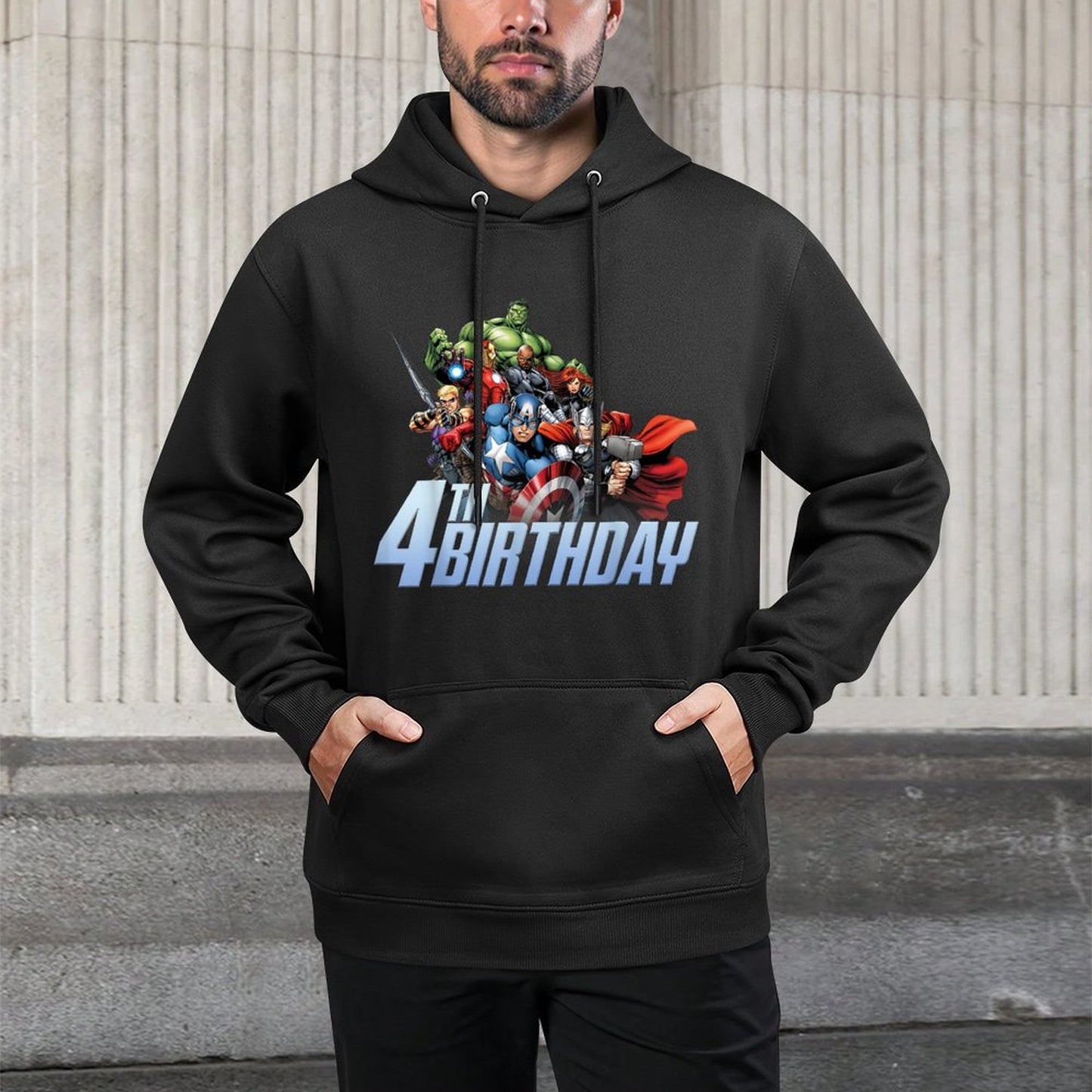 Marvel Avengers Action Shot 4th Birthday Medium-Weight Fabric Hoodie