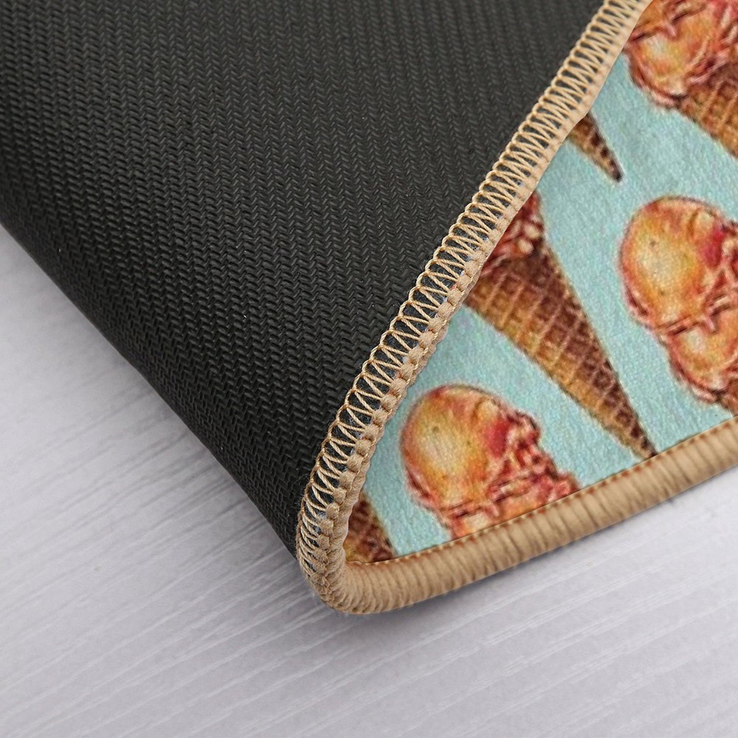 Strawberry Double Scoop Pattern  Easy Maintenance Bath Mat