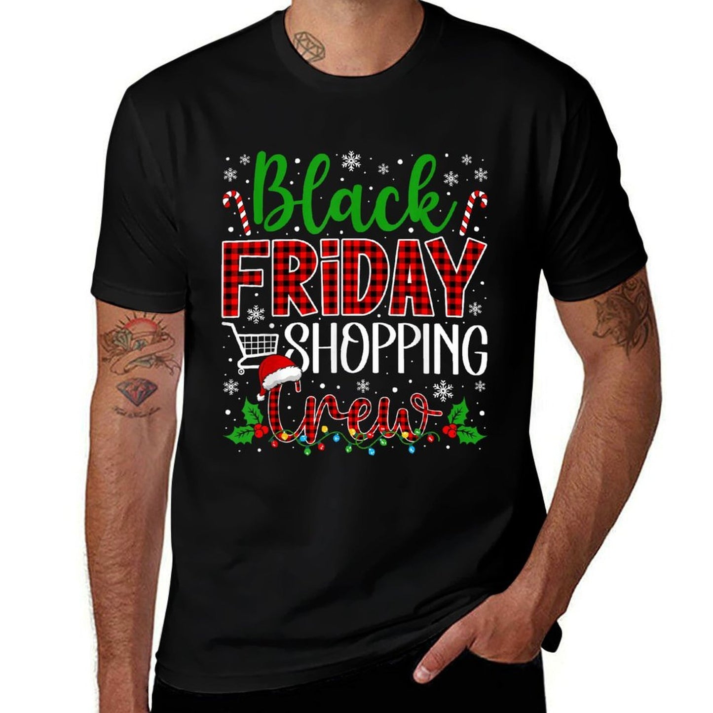 Funny Friday Shopping Crew Christmas Black Shopping Family  Classic T-Shirt