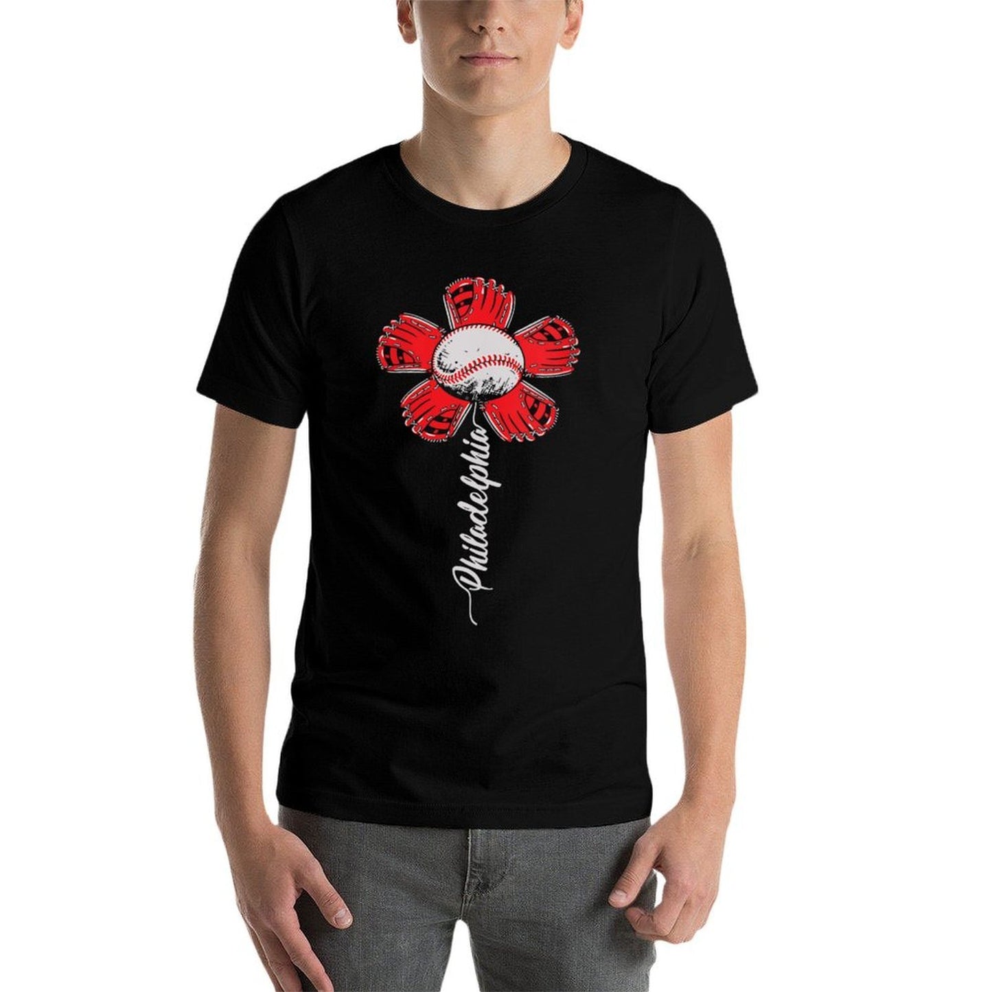 Womens Philadelphia Vibrant Baseball Flower Special Keepsake Item  Classic T-Shirt