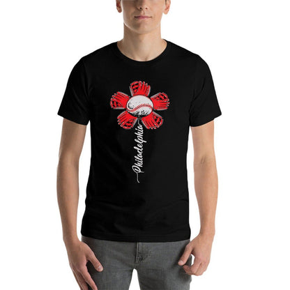 Womens Philadelphia Vibrant Baseball Flower Special Keepsake Item  Classic T-Shirt