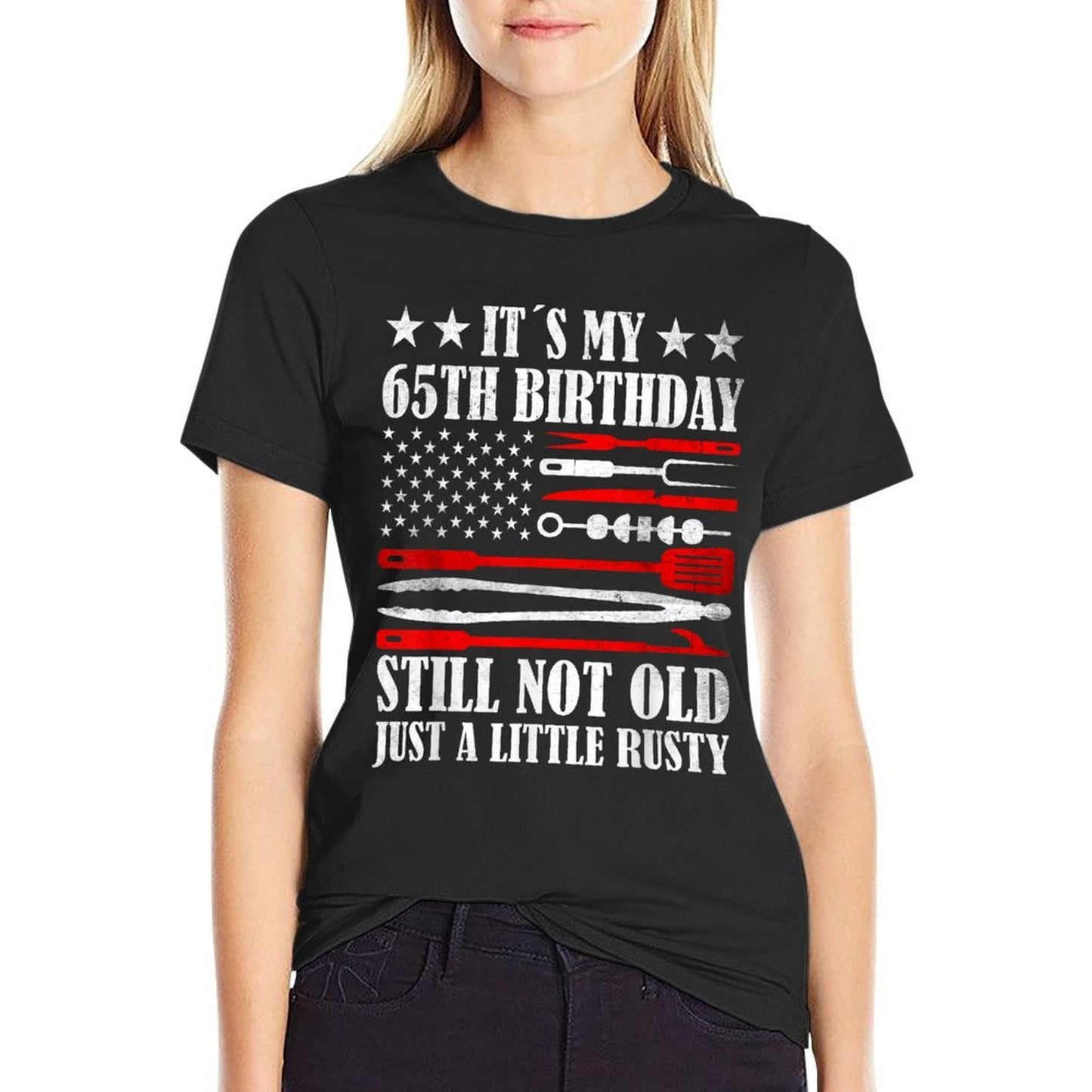Retro Turning 65 Years Old Vintage US Men's 65th Birthday  Wrinkle-resistant T-Shirt