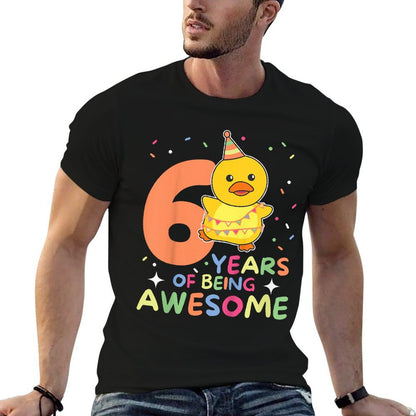 Kids 6th Birthday Duck For Children Six Years Old  Tagless Design T-Shirt