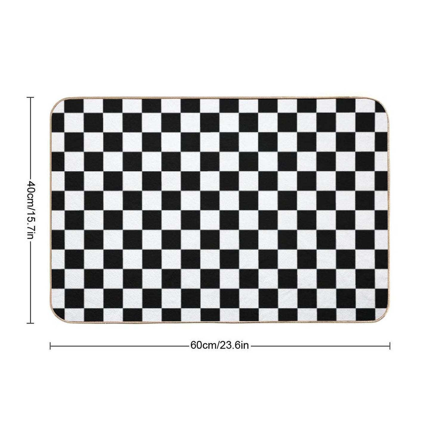 Black And White Checkerboard Pattern  Non-Slip Bath Mat