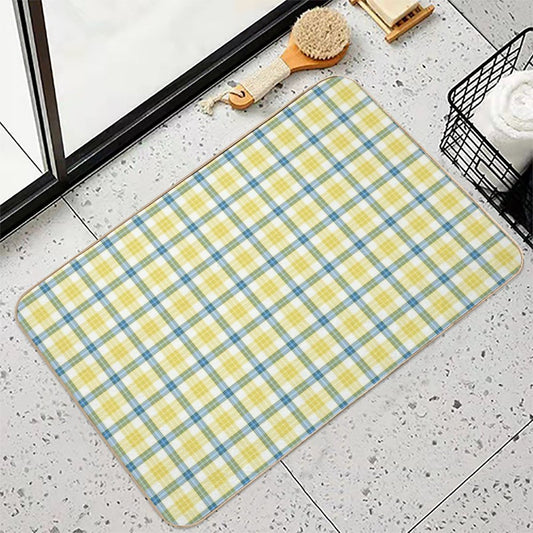 McGrath Tartan Blue And Yellow Irish Plaid  Easy To Clean Bath Mat
