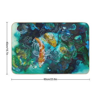 Koi Pond  Fade-Resistant Bath Mat