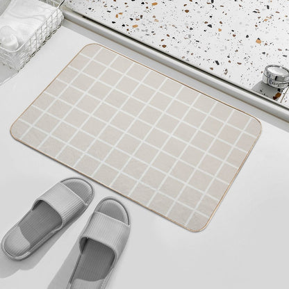 Beige Cararra Check Pattern 2  Repositionable Bath Mat