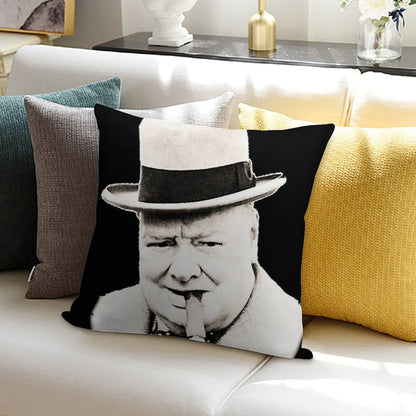 Wiston Churchill Face Soft Warmth Comfort Throw Pillow
