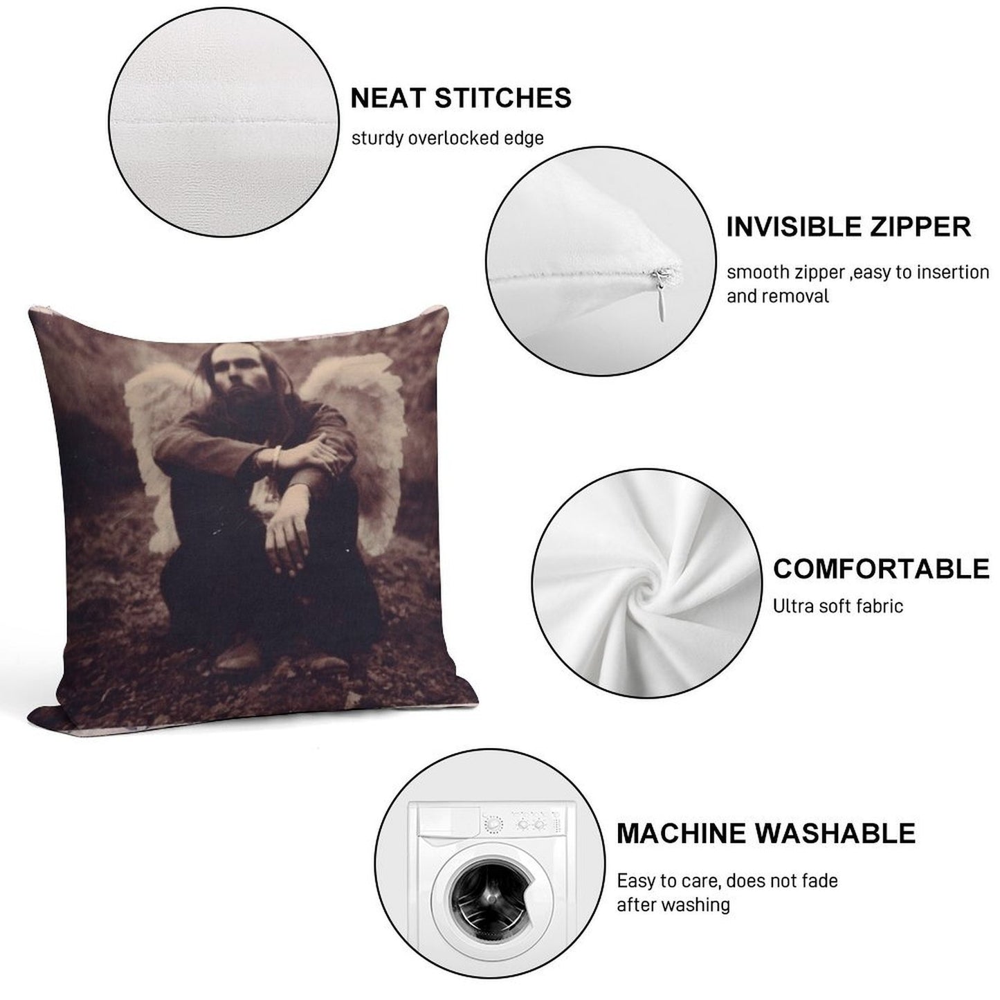 Fallen Angel Soft Home Decor Throw Pillow