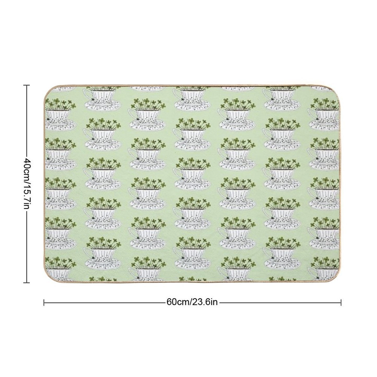 Lucky Cup of Clovers  Multi-Purpose Bath Mat