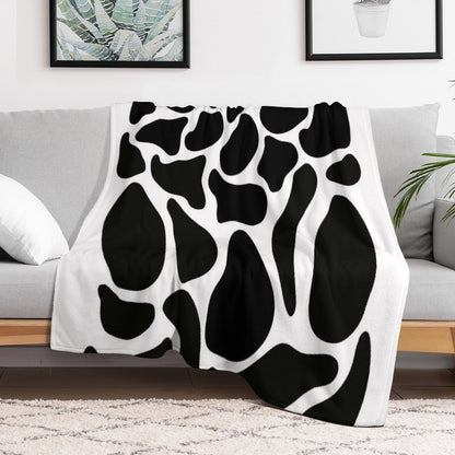 Black And White Caw Pattern. Machine-washable Throw Blanket