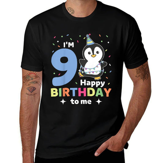 Kids Penguin For 9th Birthday For Children Nine Years Old Penguin  Versatile T-Shirt