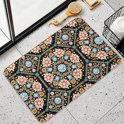 Millefiori Floral Flower Crown Durable Bath Mat