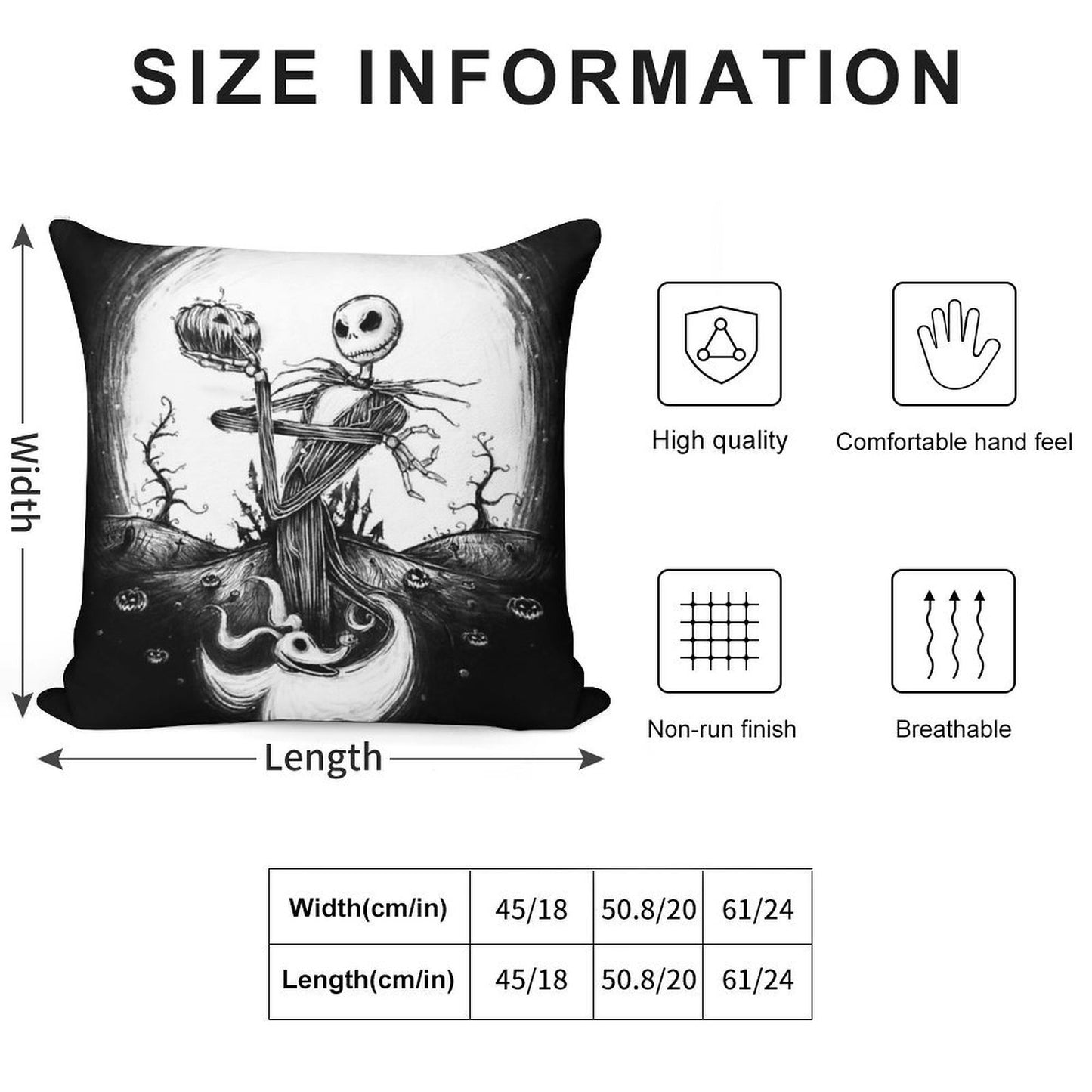Halloween Tale Soft Washable Throw Pillow