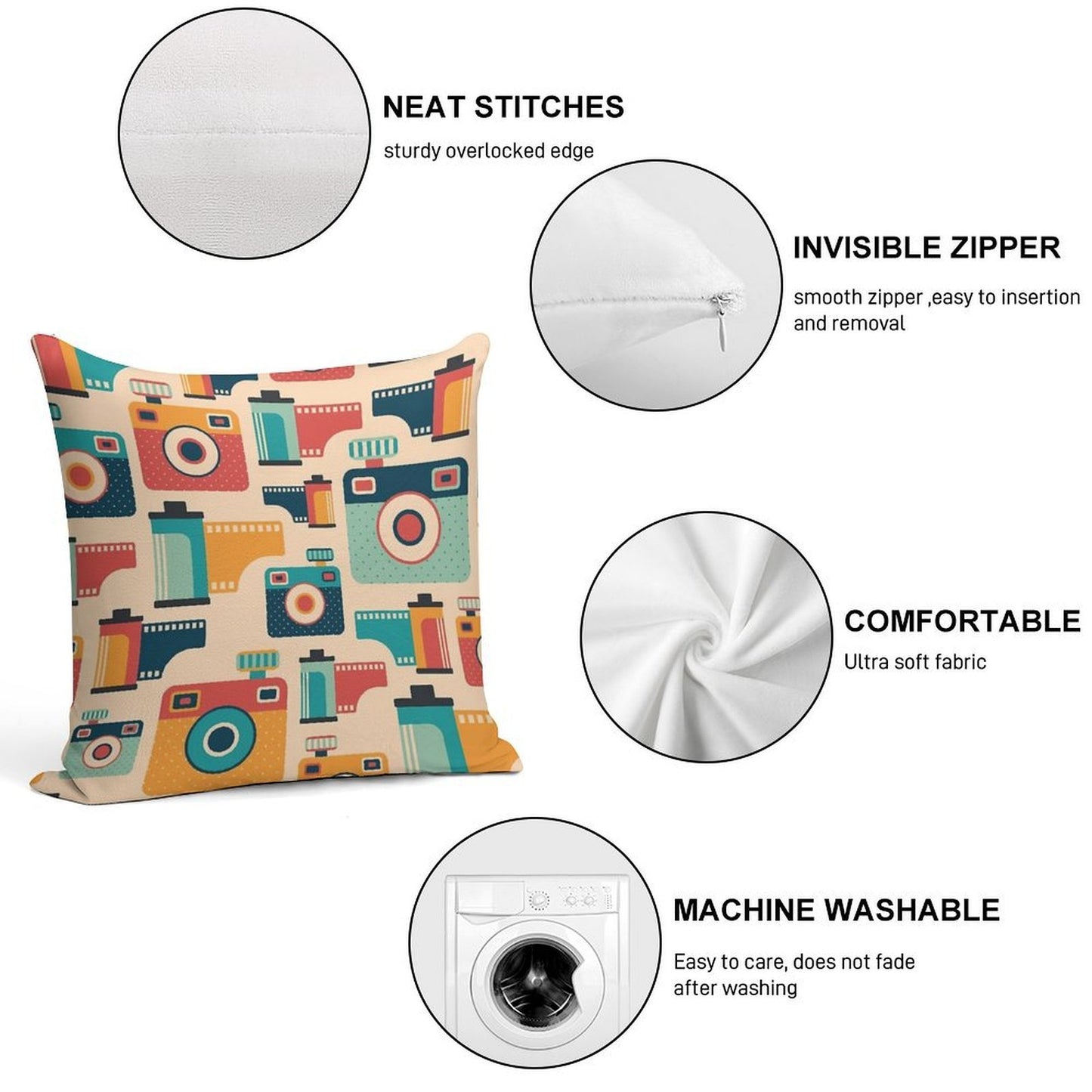 Film Rolls And Cameras Soft Luxury Feel Throw Pillow