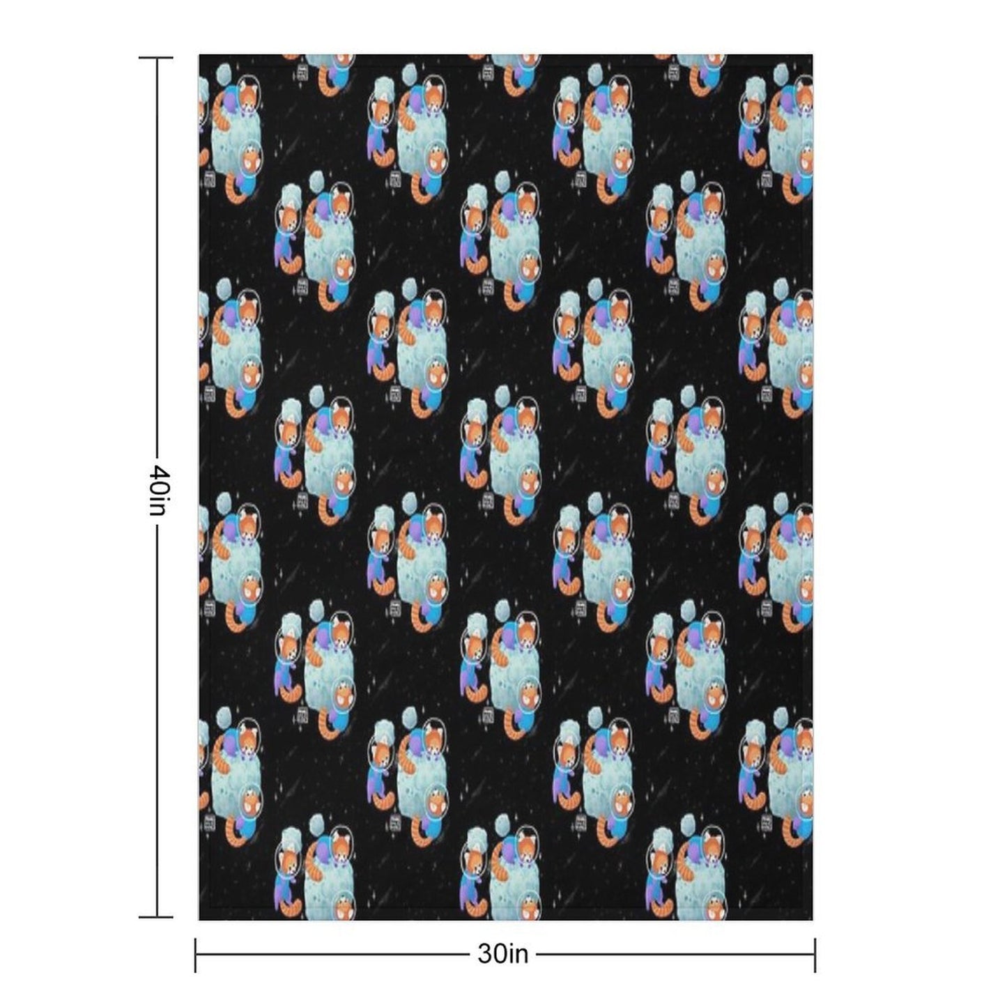 Red Space Pandas Gift-ready Throw Blanket