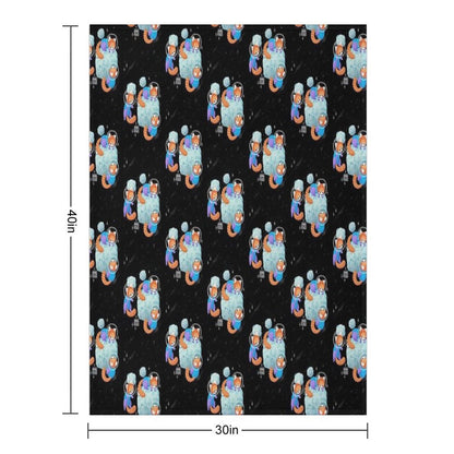 Red Space Pandas Gift-ready Throw Blanket