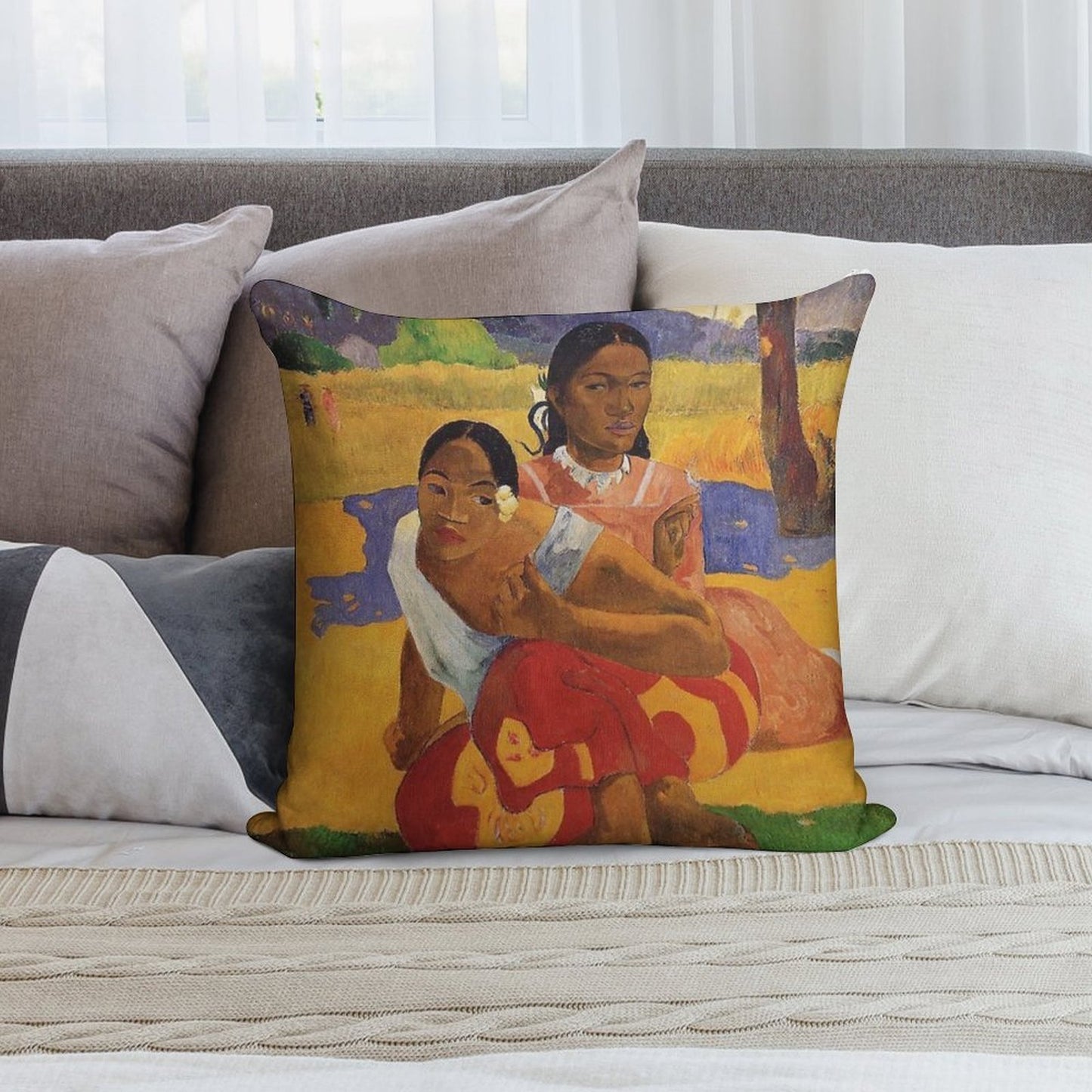 'Nafea Faa Ipoipo' - Paul Gauguin Soft Warmth Comfort Throw Pillow