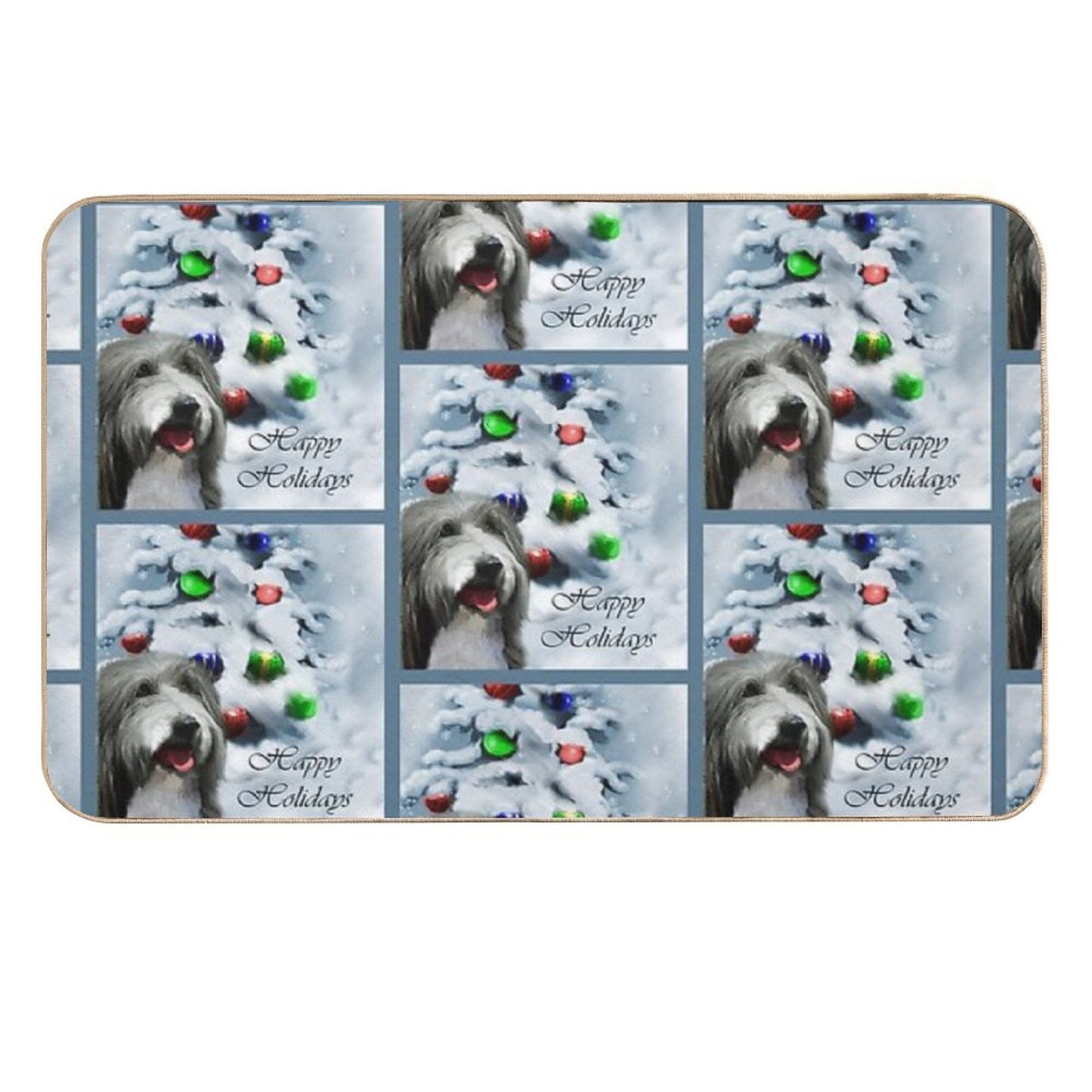Bearded Collie Christmas Gifts  Anti-Trip Bath Mat