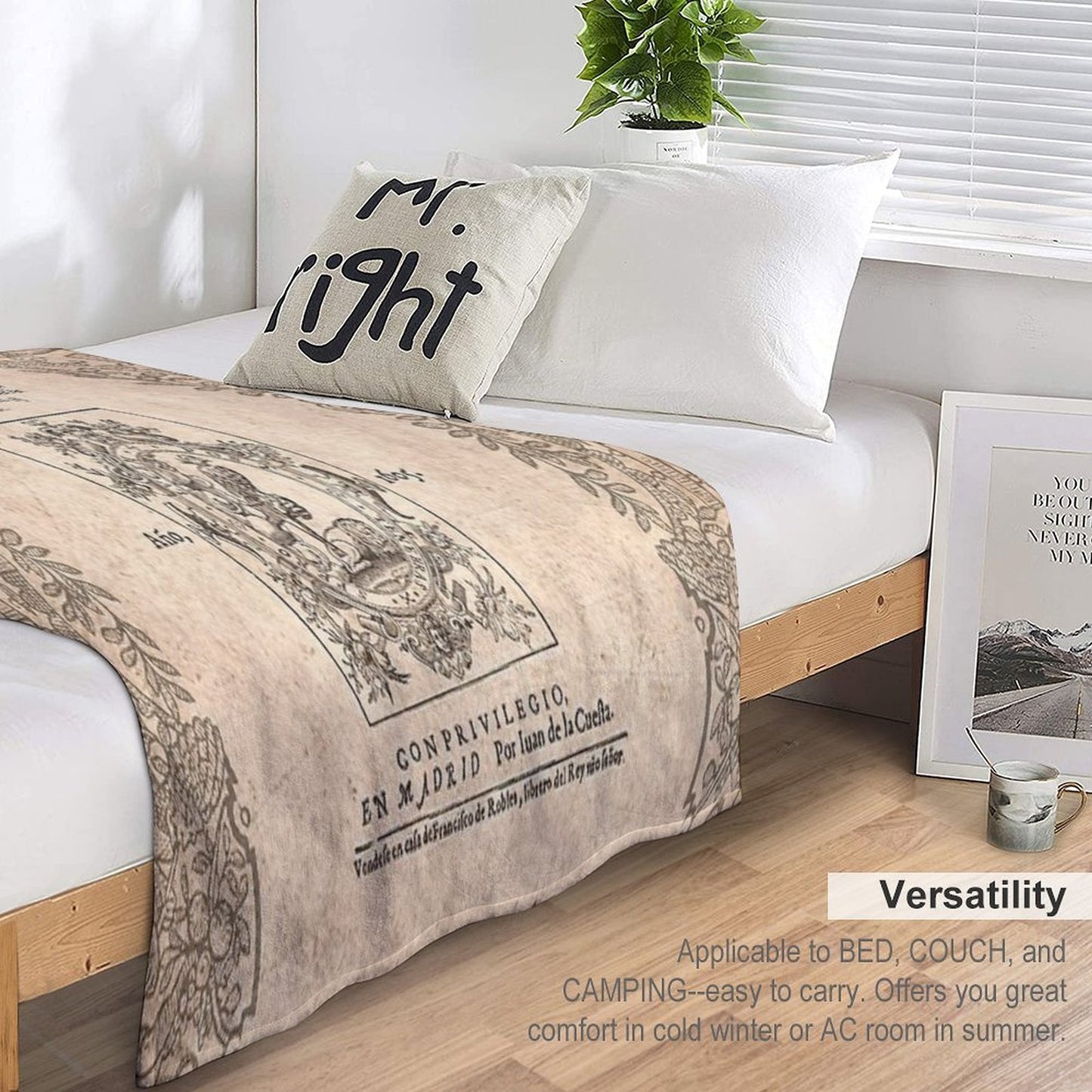 Cervantes, Don Quijote De La Mancha 1605 Travel-friendly Throw Blanket